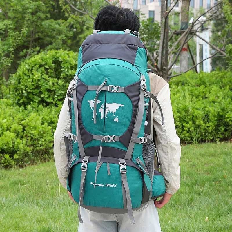Oxford Cloth Hiking Backpack 70 Litre High Capacity Outdoor Travel Camping StandC250407