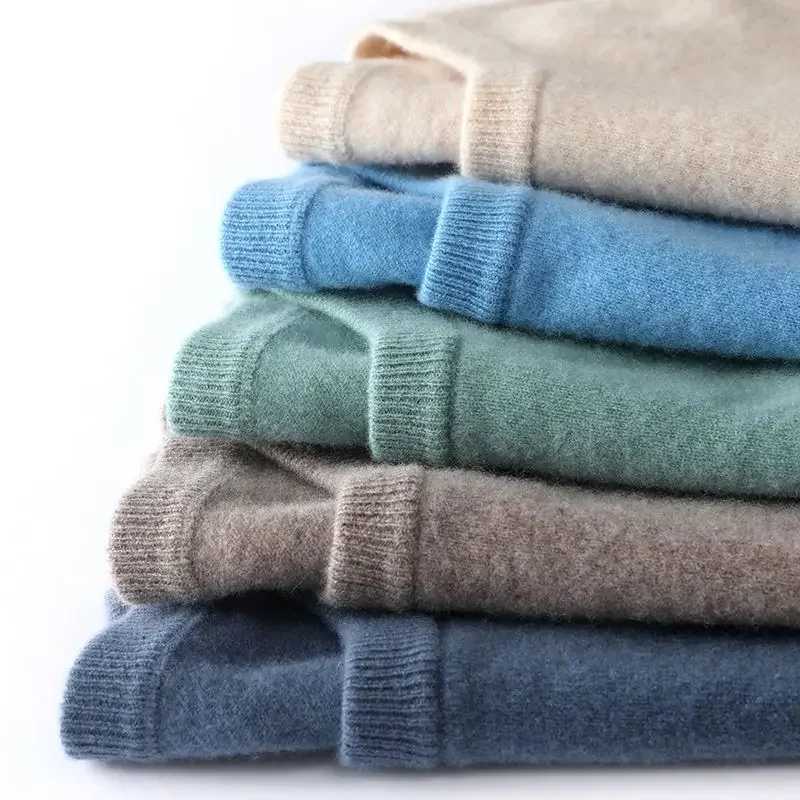 Super Soft Woolen Sweater Mens Loose Round Neck Sweater Solid Color Simple Warm Knitted Shirt Business Casual UnderlayT251103