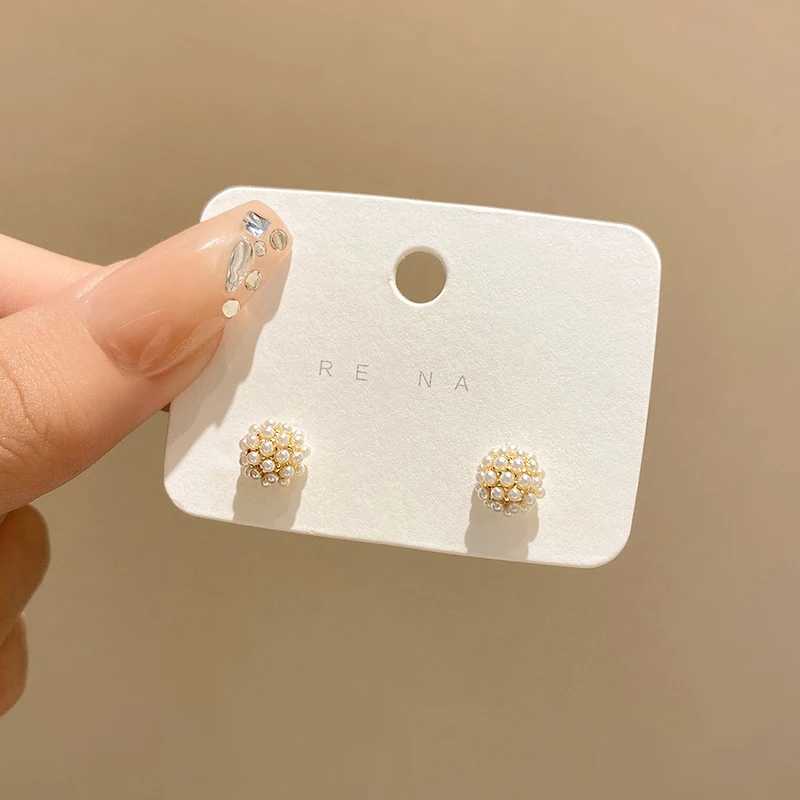 White Flower Pearl Earrings For Women Simple Small Korean Stud Earrings Zinc Alloy Cute Brincos Wedding Party Fashion Jewelry C251103