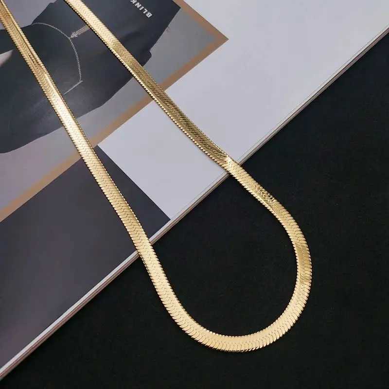New in Gold 18 k 18/20/22/24 Inch 4MM Blade Men Womens Chain Necklace Luxury Designer Jewelry GaaBou Jewellery Z250402