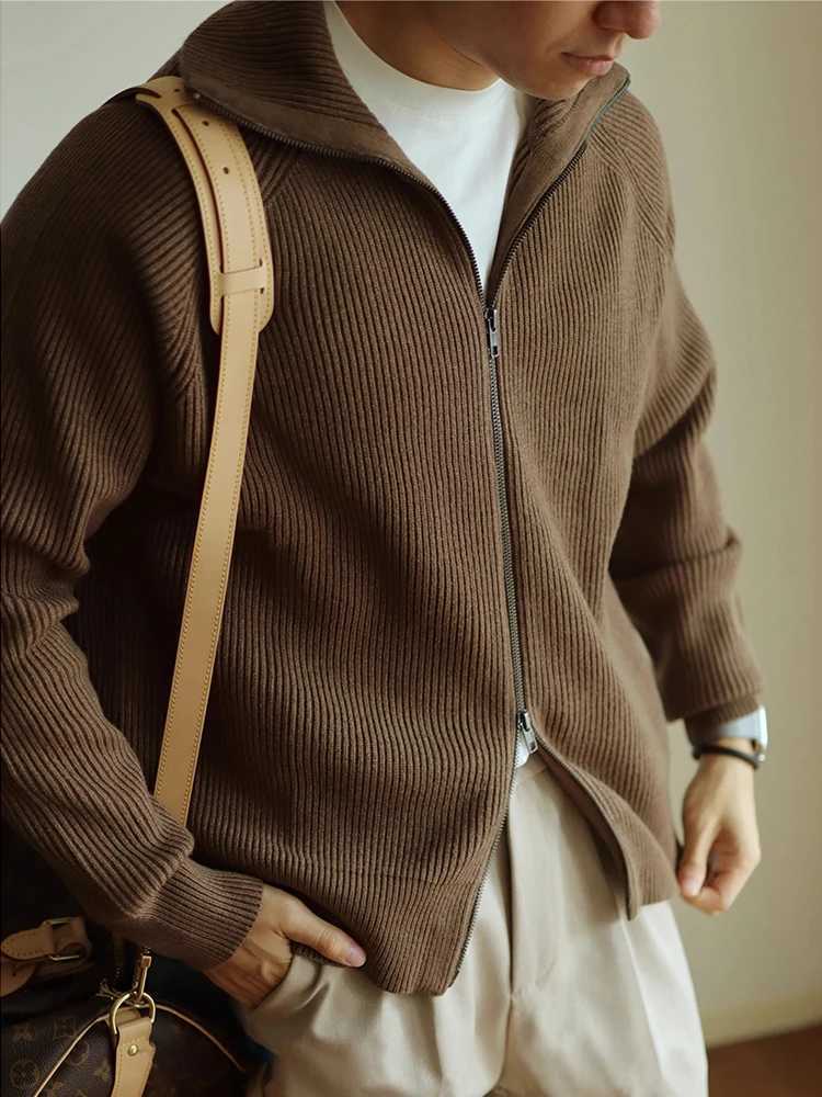 Autumn and Winter Warm Knitted Zipper Jaet for Men Casual Lightweight Open Cardigan Sle Anti-Ball Easy Care Ular TopT251103