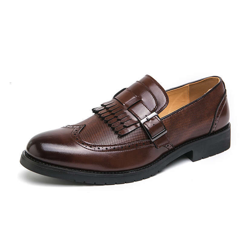 Large men's tassel leather shoes, sizes 38-48, 2024 Spring and Autumn new business formal wear, one step groom's wedding shoes