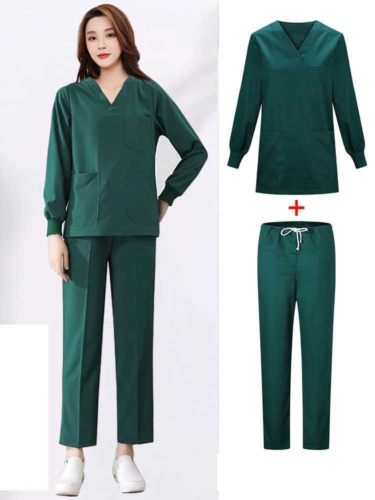 New 100 Cotton Nurse Uniform Women Scrubs Medical Uniforms Surgical Surgery Nursing Accessories Clinical Surgery Suit Workwear J251103