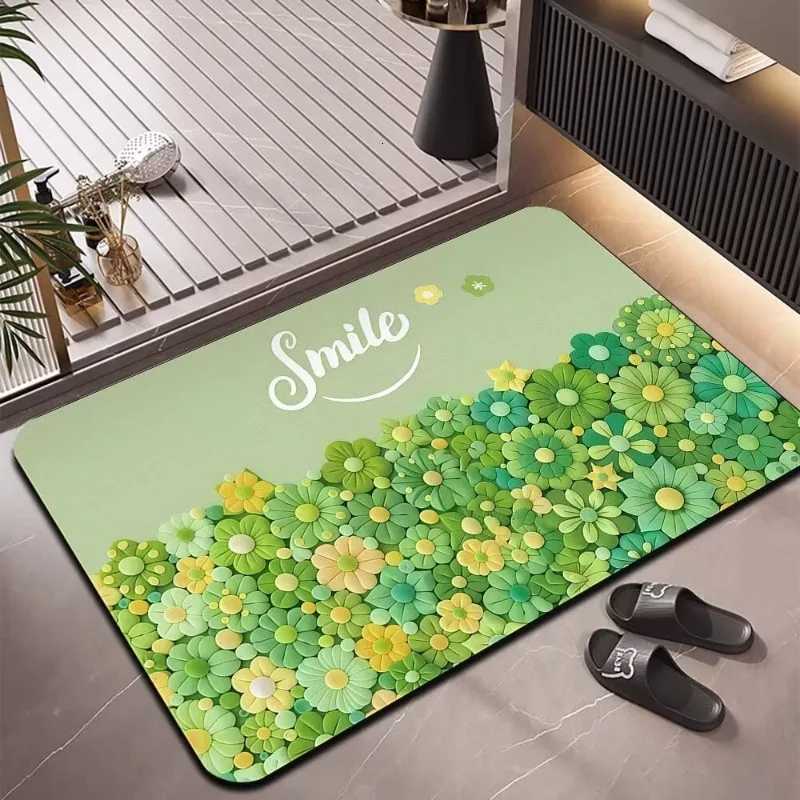 Diatom mud carpet bathroom absorbent floor mat Door mat Washing table Absorbent quick-drying non-slip foot mat Household C251103
