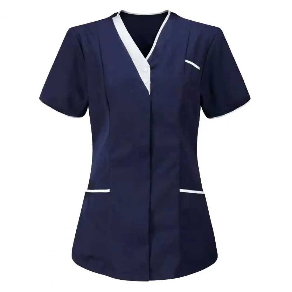 Women Vneck Tops for Women Nursing Uniform Summer Short Sleeve Nursing Blouse TShirt Plus Size M3XL Nurse Uniform with Pocket J251103