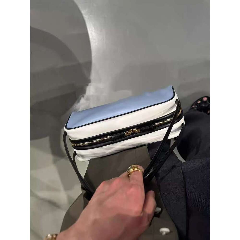 Green Underarm Bag New Contrast Color Genuine Leather Pa Handbag Women's High-end Shoulder Commuting