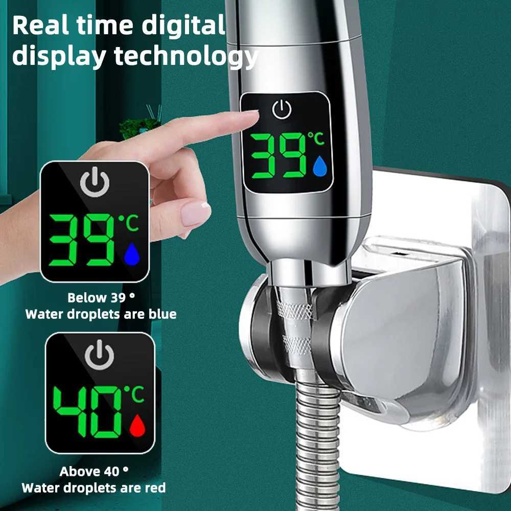 High Pressure Handheld Bathro Shower Water Saving Shower Pressuri Adjustable Spray LED Digital Temperature Display Y251103qw