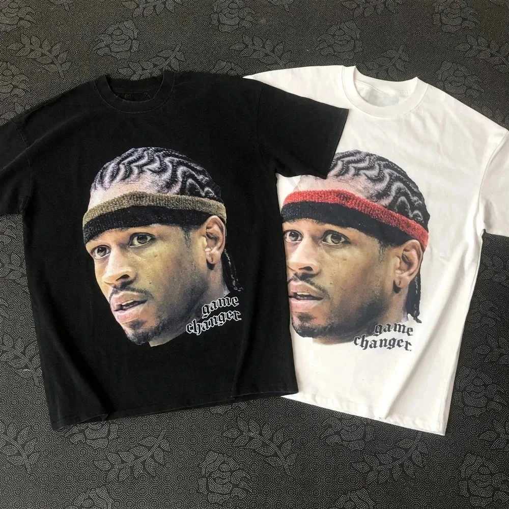 2025 Trend Street Mens T-shirt Basketball Star Character Graphic Printing Clothing Casual Loose T-shirt Top W250402