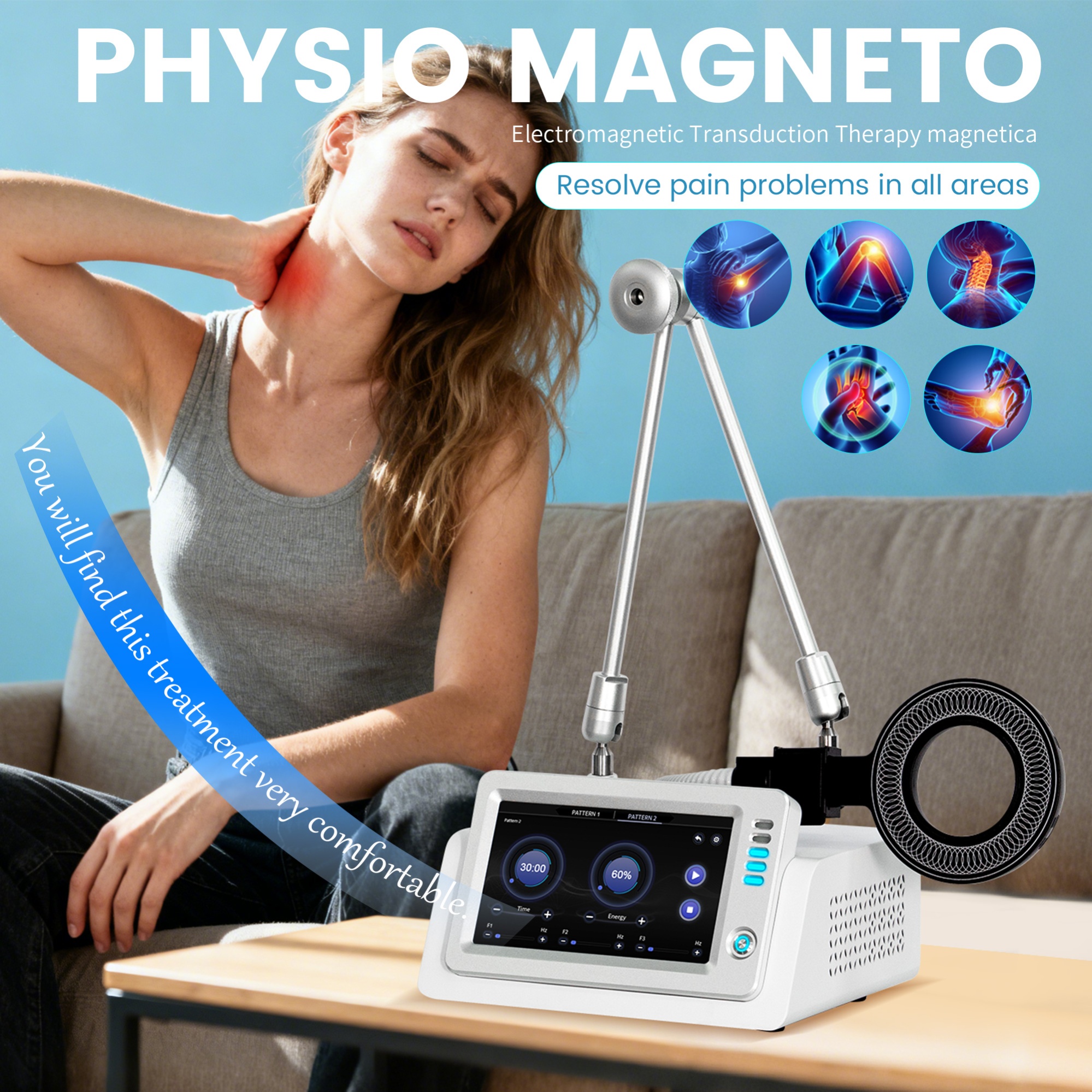 Profession Body Physiotherapy Machine EMTT Physio Magnetotherapy Pulsed Machines PMST Pulled Muscle Bone Pain Relief Arthritic