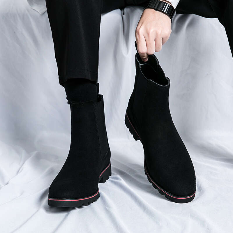 2024 Shoes Large Size New Chelsea Fashion Trend Boots Men's Leather