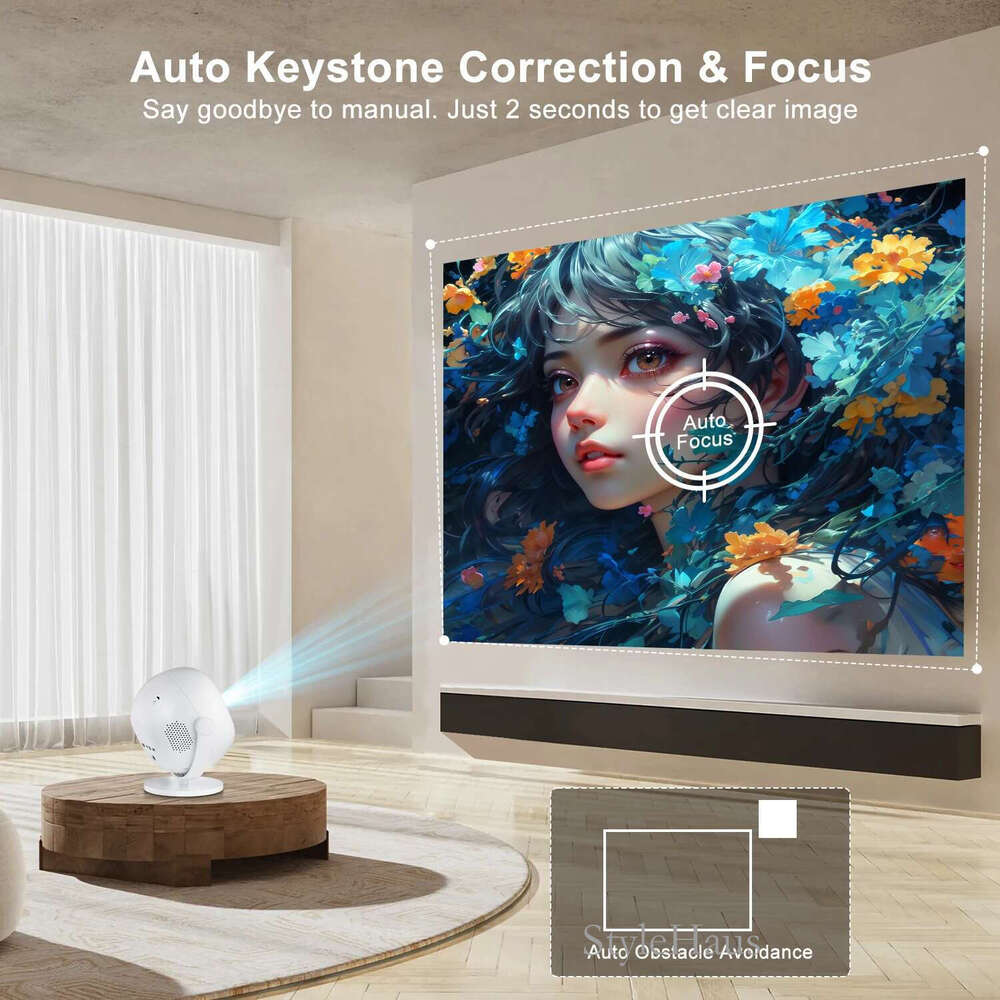 Salange P360 Projector 4K Video Android11 5GWifi Allwinner H713 200ANSI BT5.2 720P Outdoor 360 Rotate Home Cinema Auto Keystone