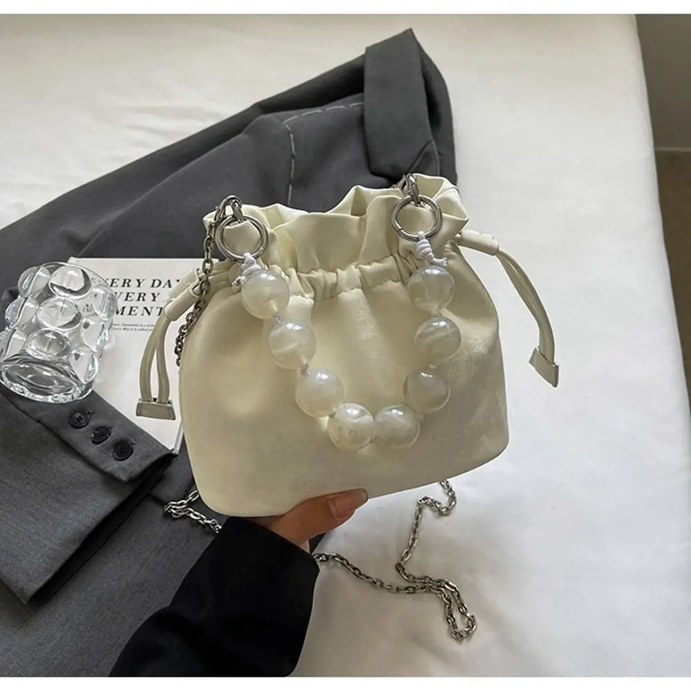 Retro Bead Drawstring Bag Hanfu Handbag Shoulder Bag New Chinese Style Bag Ancient Style Chinese Chain Crossbody Bag Daily R251103