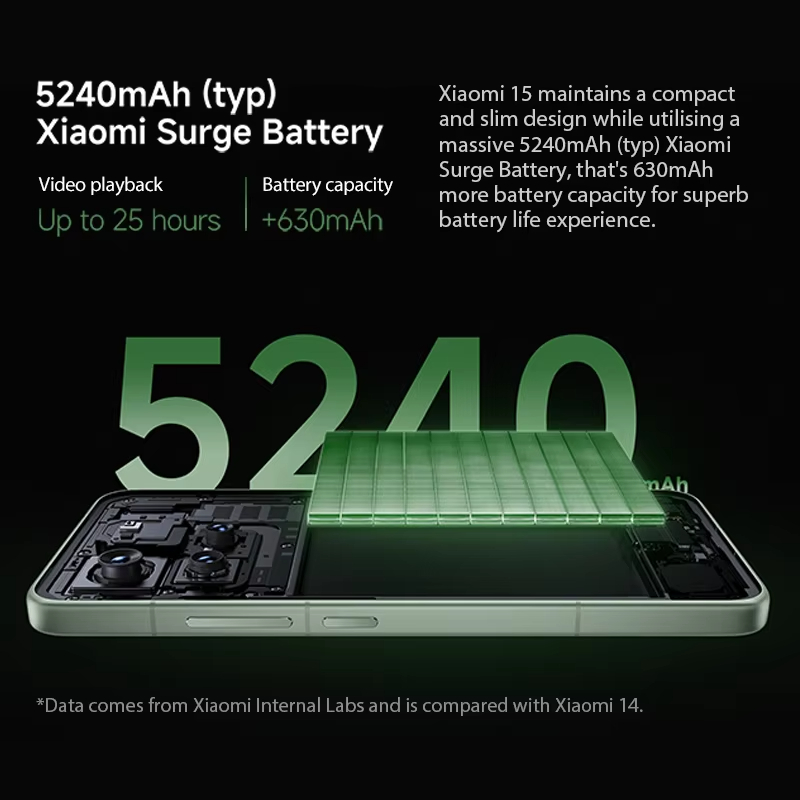 Global Version Mi 15 5G NFC Smartphone Snapdragon 8 Elite 120Hz AMOLED Display 50MP Leica Camera 5240mAh Cellphone