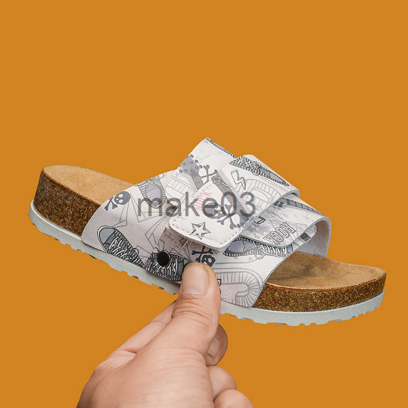 2025 Spring/Summer New Beach Cork Sandals for Children Boys and Girls One Word Shoes Boken Shoes Flip flops Trendy J250403