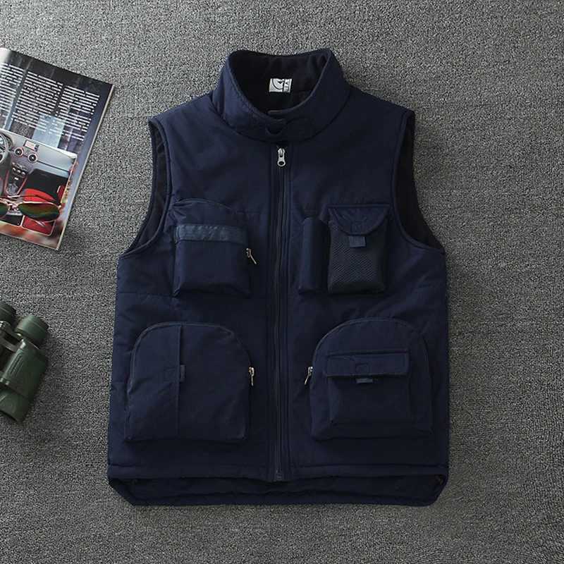 Autumn Mens Military Tactical Vest OutdoorsTravel Fishing Climbing Sport Photography Multi-pocket Cotton Womens Warm Waistcoat X250403