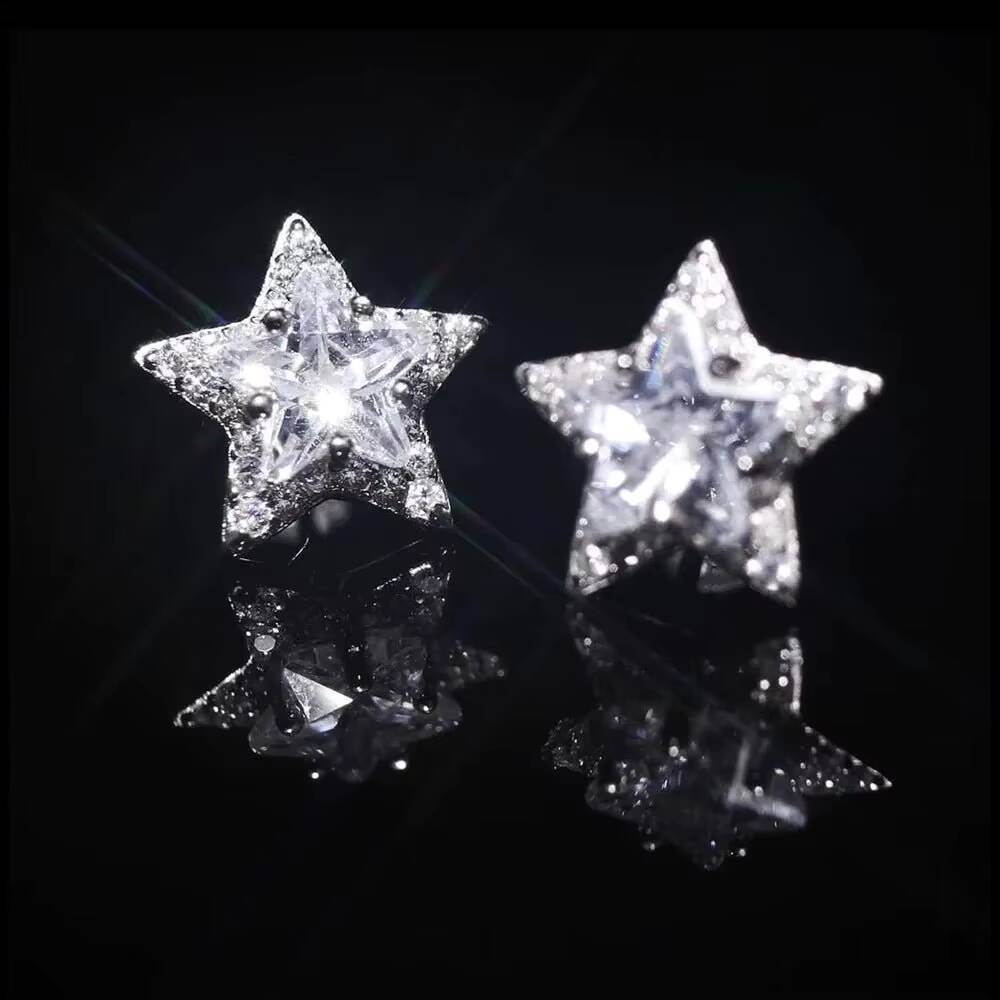 Luxury 2023 Moissanite Diamond Hip Hop Earrings 10K 14K 18K Solid Gold Stud Earrings 925 Sterling Silver for Women Men Gift