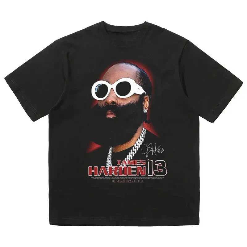 2025 Trend Street Mens T-shirt Basketball Star Character Graphic Printing Clothing Casual Loose T-shirt Top W250402