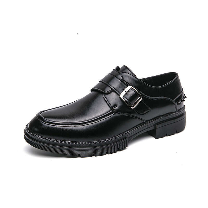 Large size 46 rivet 2024 Spring and Autumn new buckle men's shoes, one foot stepping leather shoes