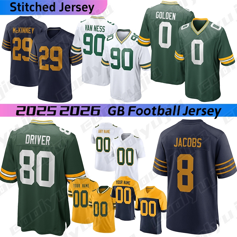 Green BayS PackersS Jersey PackersJersey Jordan Love Josh Jacobs Reed Doubs Gary Matthew Golden Driver Xavier McKinney parsons kraft Watson Wilson football jersey