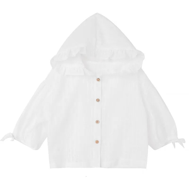 Girls summer coat sun protection clothing childrens lightweight hooded cute lace fashion solid color 250325z