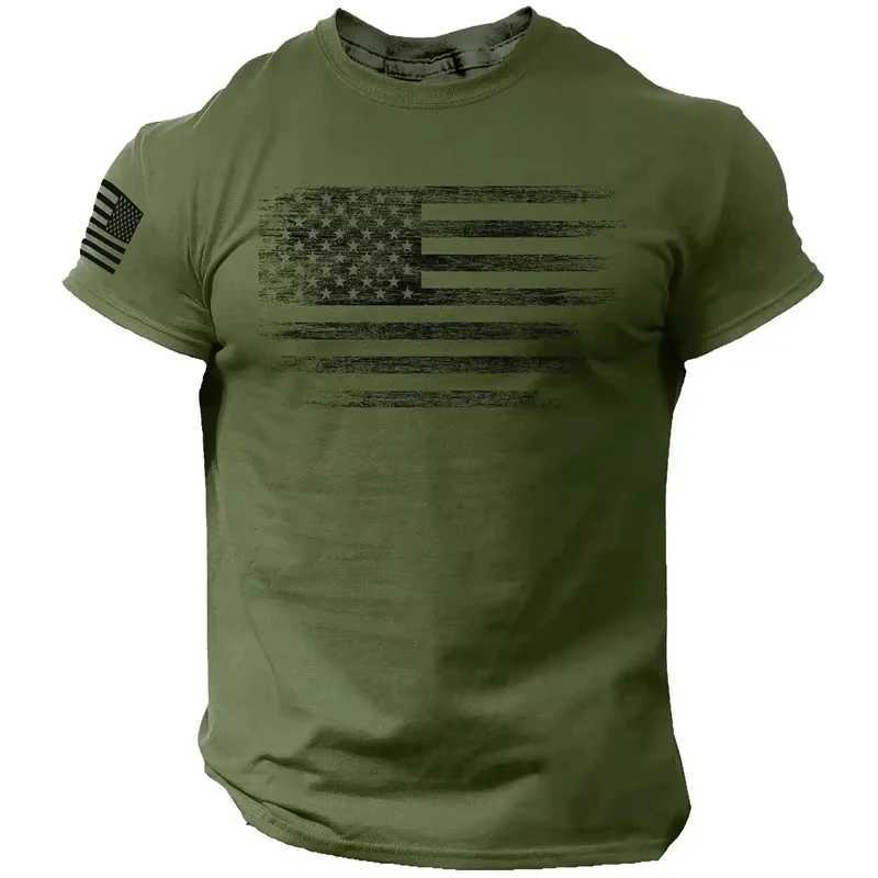 Mens T Shirt Gym 3d Print USA Flag Casual O Neck Short Sleeved Tops Tees Sportswear Street Pullover Outdoor Oversized Clothing X250403