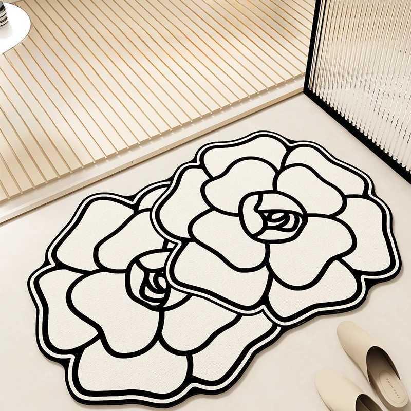 Light luxury French carpet bathroom floor mat toilet door toilet non-slip mat absorbent foot pad diatom mud C251103