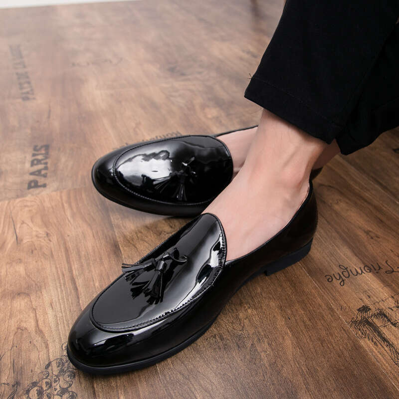 2024 Men's Large Size Spring New Leather Fashion British Style Business Dress Shoes Trendy Set