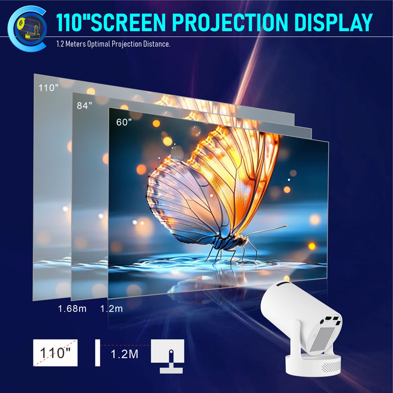 HY300 Ultra Projector 4K Wifi6 Android 11 250 ANSI Dual WIFI Allwinner H713 BT5.4 720P Home Cinema Sound Speaker Protable Mini Projetor