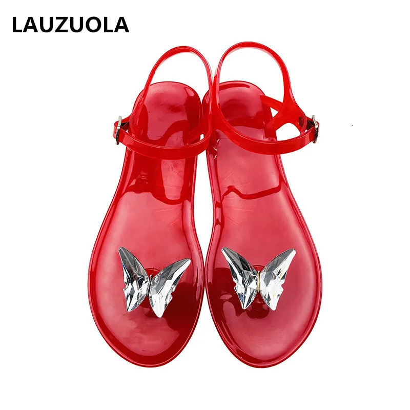 Jelly Sandals with Butterfly Slippers Fashionable PVC Beach Sandals Summer Fashion 250401