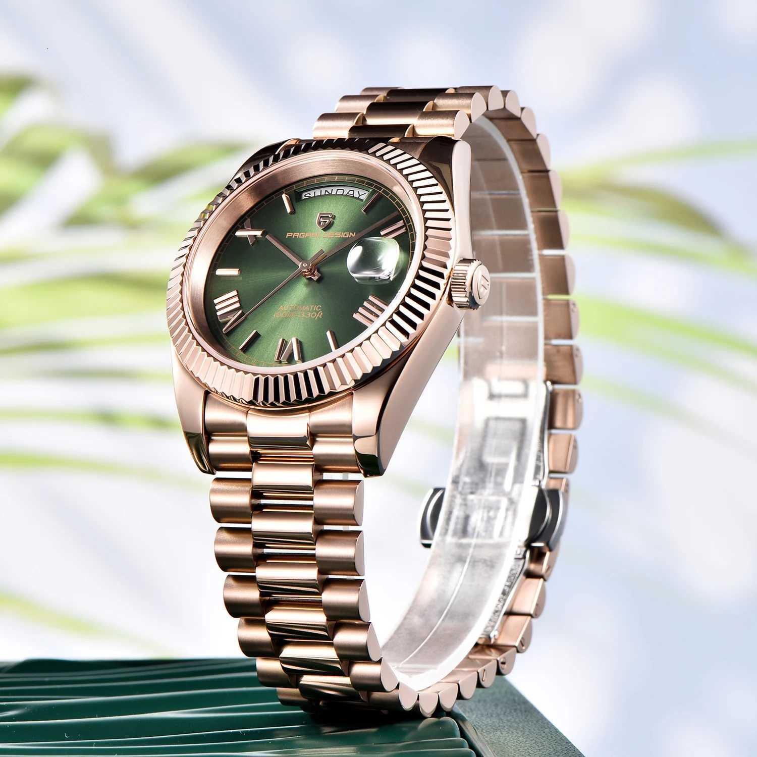 2025 New PAGANI DESIGN Mens Watch DD36 Rose Gold Luxury Automatic Watch For Men Mechanical Wristwatches Sapphire Mirror ClockW251104