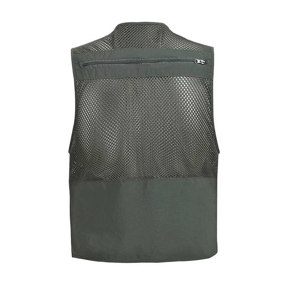 Summer Mesh Vest For Men Spring Autumn Male Casual Thin Breathable Multi Pocket Waistcoat Mens Baggy 5XL Vest With Many Pockets X250403