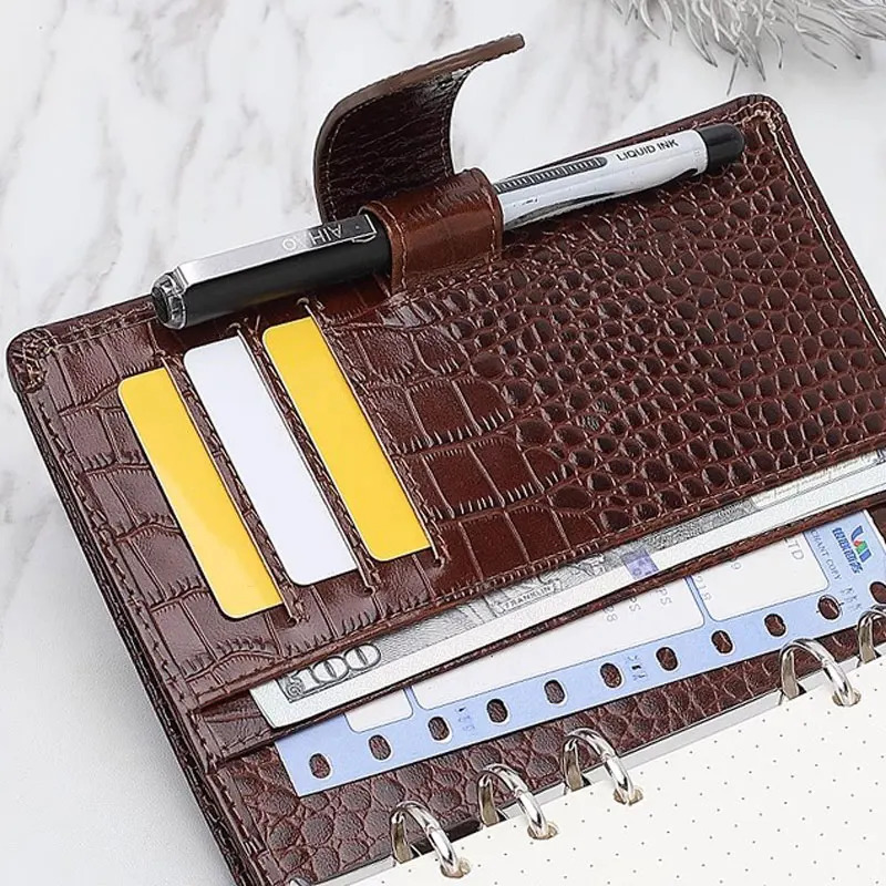 Yiwi Genuine Leather Pocket Size Planner Leather a8 A7 a6 a5 Notebook with Ring Mini Agenda Organizer Diary Notepad 251031