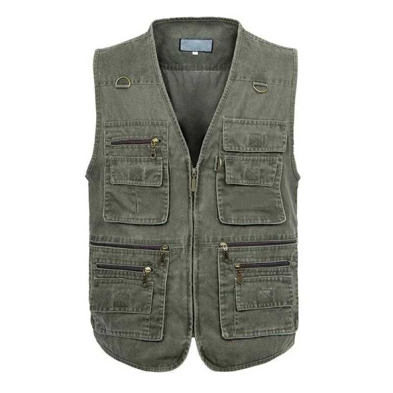 7Xl 6Xl New Male Casual Summer Big Size Cotton Sleeveless Vest with Many 16 Pockets Men Multi Pocket Photograph Waistcoat Sale X250403