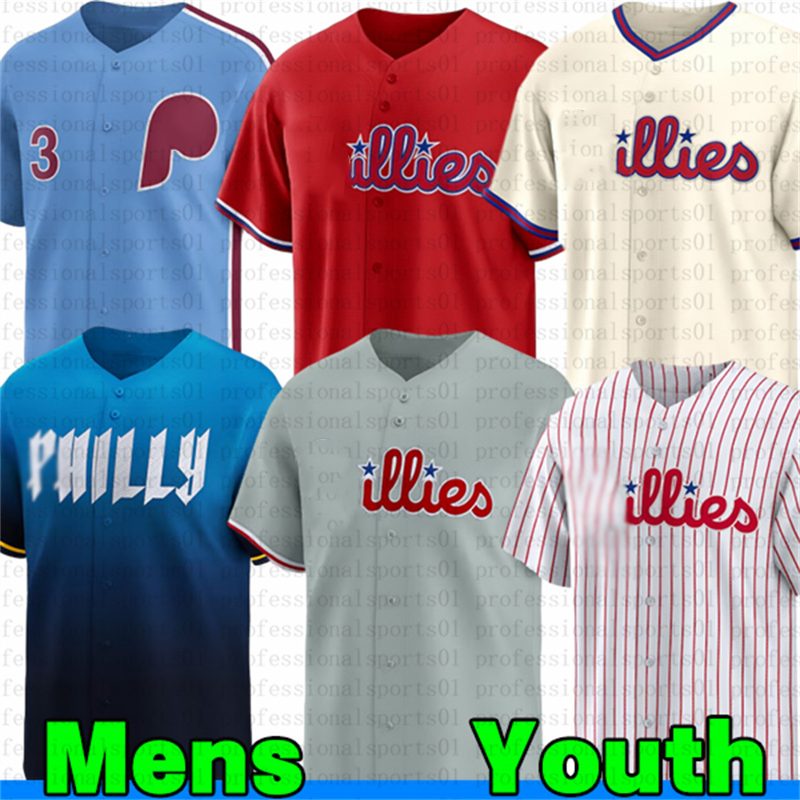 Philadelphiacity Phillies jersey City Connect Bryce Harper jersey Trea Turner J.T. RealmutoS Aaron Nola Baseball Jerseys