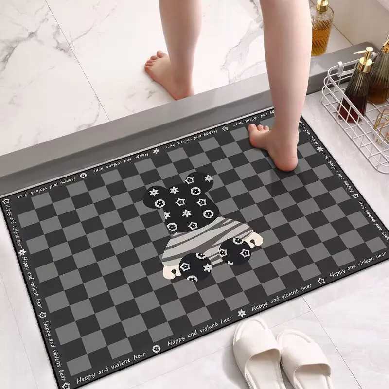Diatom mud carpet bathroom absorbent floor mat bedroom household quick-drying foot mat toilet entry door floor mat C251103