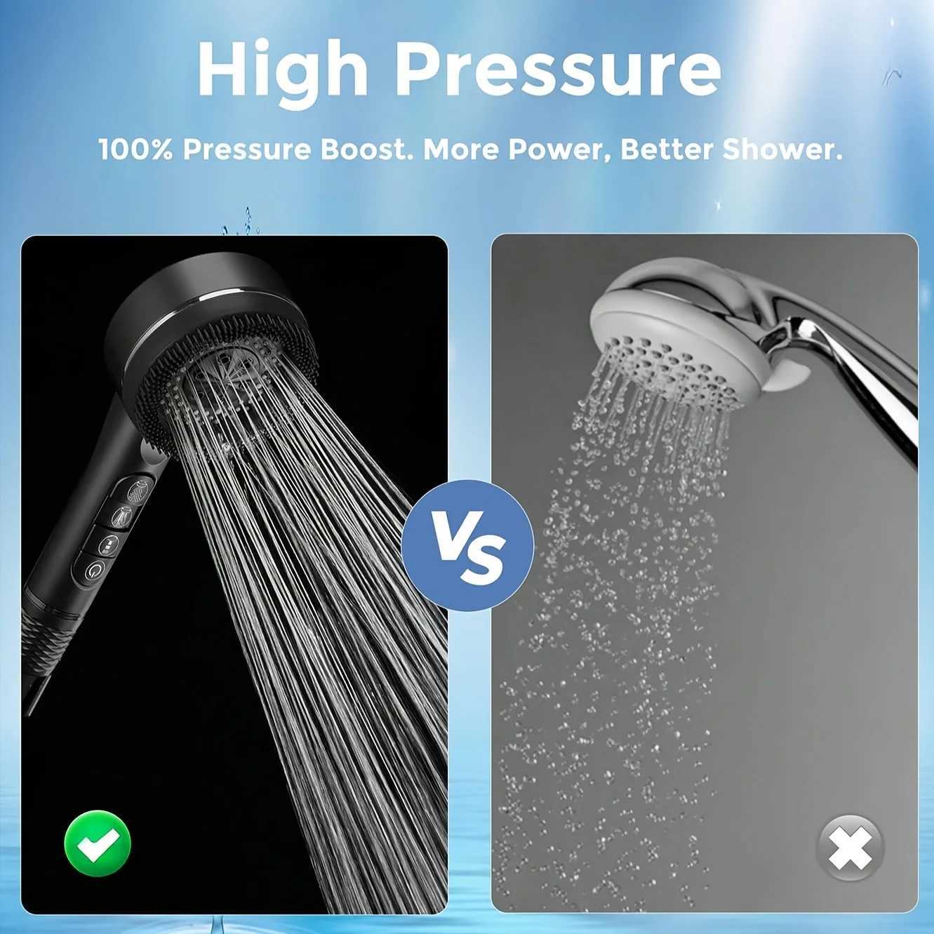 4 Modes Pressuri Shower Thicke ABS Handheld Filter Shower with Silicone B OneKey Stop Water Shower Nozzle Y251103