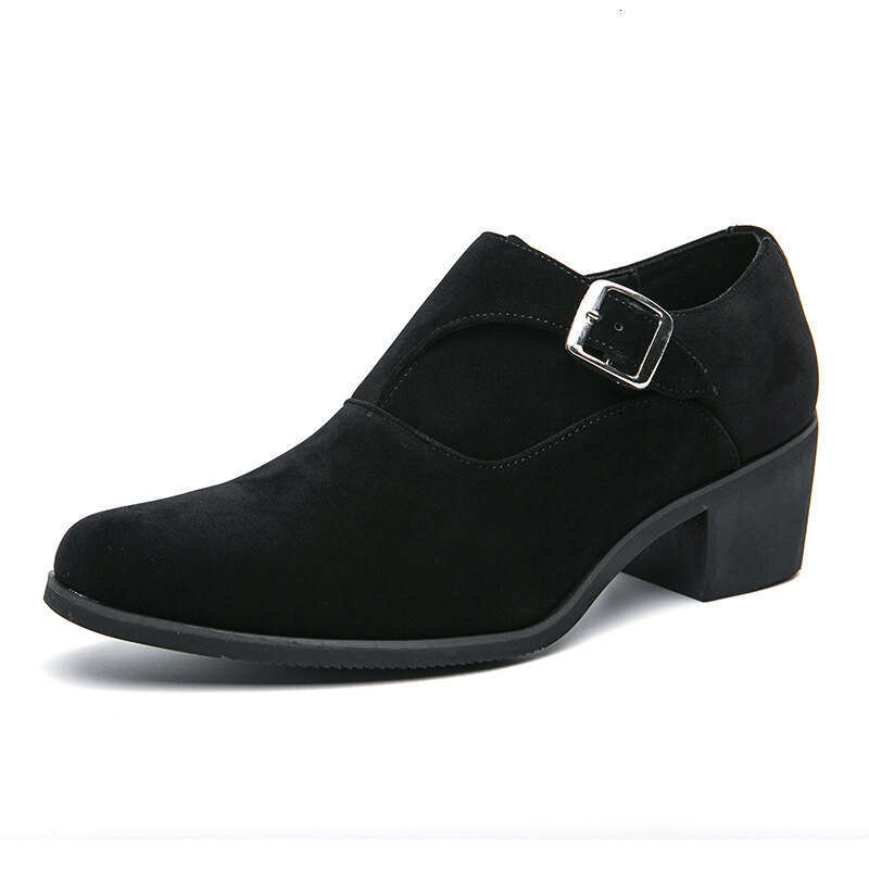 Large size high-heeled 2024 Spring and Autumn new thick soled casual 37-46 trendy height increasing leather shoes