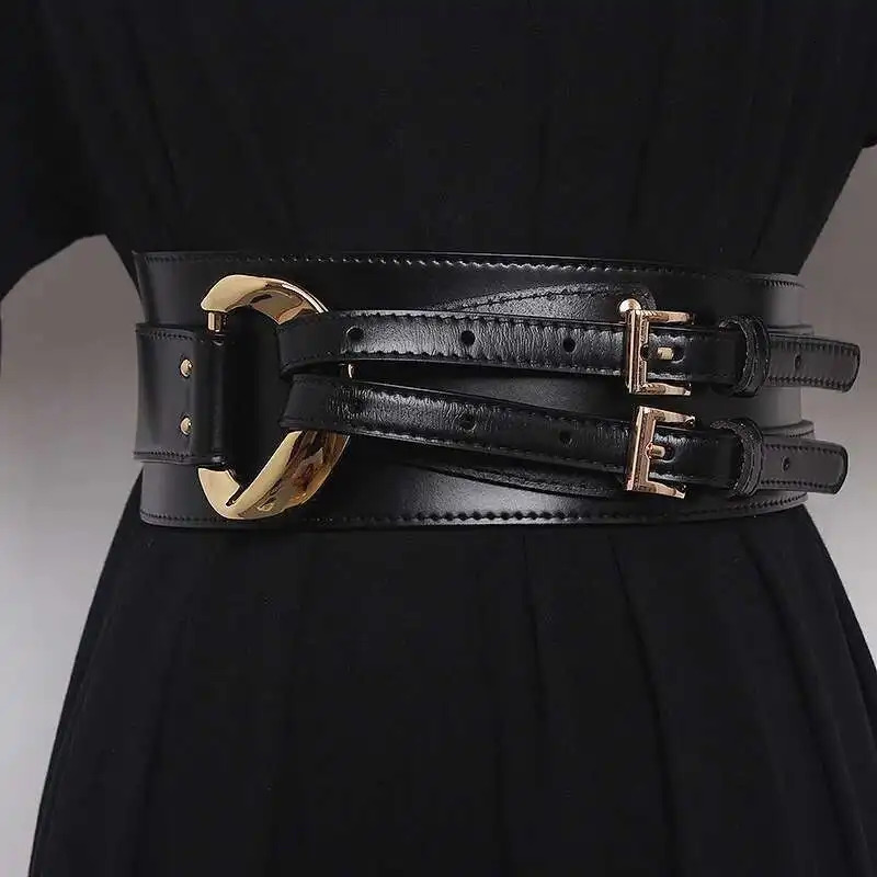 LANMREM Fashion PU Leather Belt Irregular Cowhide Waist Womens Decorative Suit Dress Sweater Waist Belts 2DB1870 251103