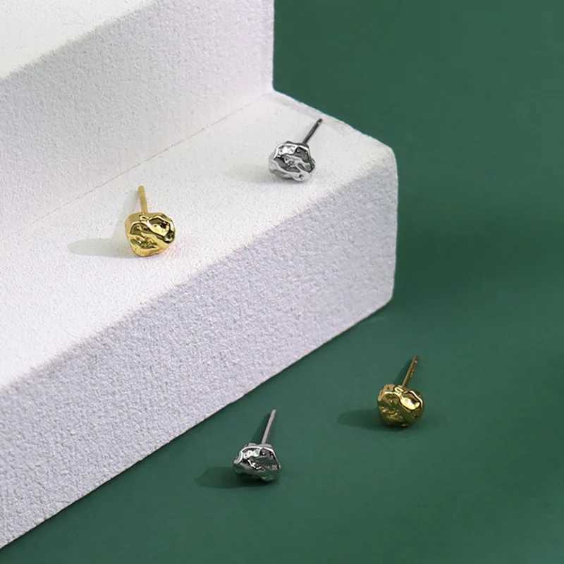 Minimalist 925 Sterling Silver Stud Earrings Stone Vintage Geometric Ellipse Handmade Earrings Party Accessories Jewelry Gift C251103