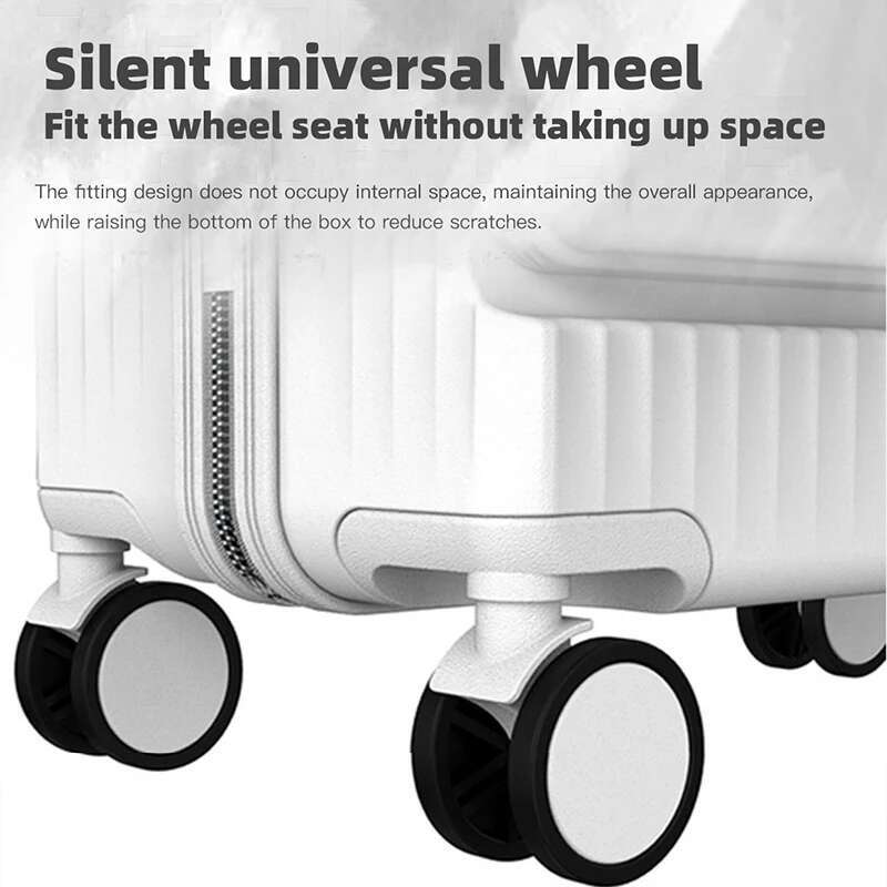 SUSHIMU Boarding-friendly front-opening lage, trolley suitcases for both men and women, 18-inch silent aluminum-frame