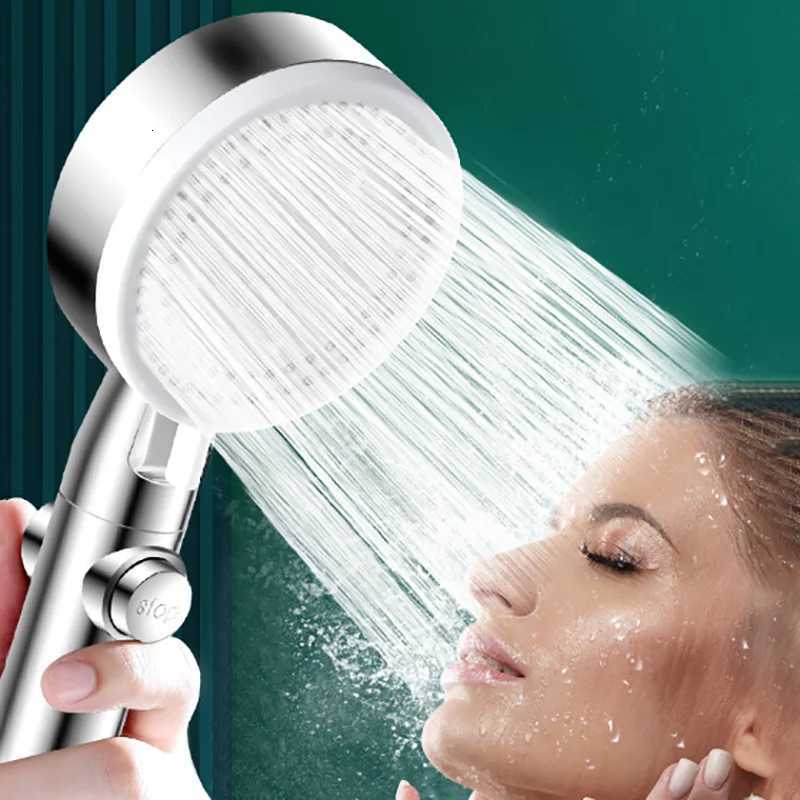 Shower Water Saving 5 Mode Adjustable High Pressure Shower Onekey Stop Water Massage Eco Shower Bathro Accessories Y251103
