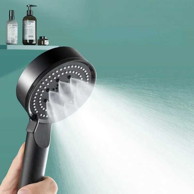 5 Mode Pressure Boost Shower Mtifunction Adjustable Large Water Yield Shower Nozzle Massage Shower Bathro Accessory Y251103