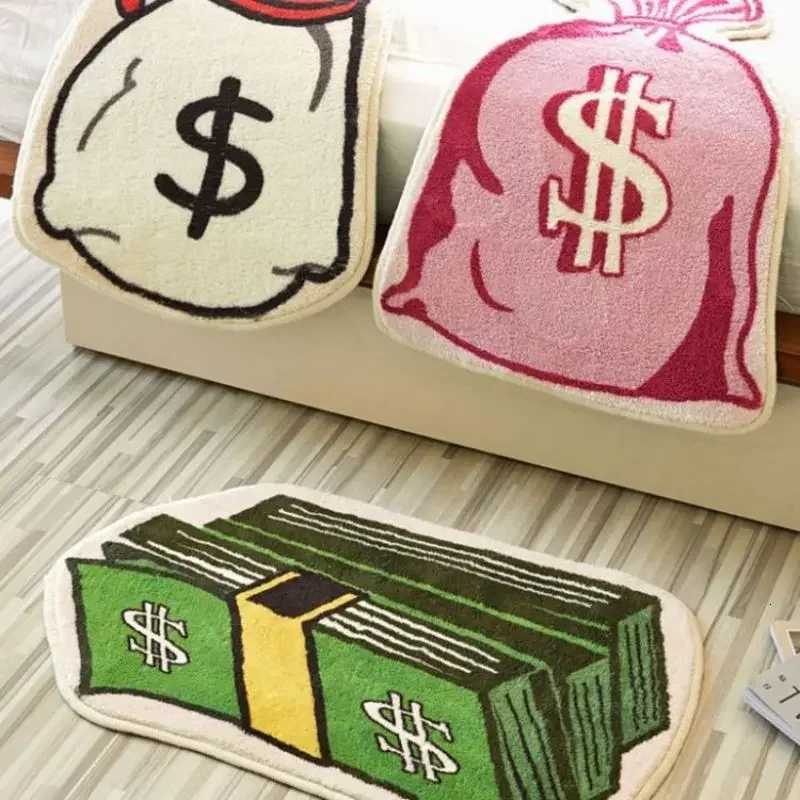 Cartoon Money Bag Imitation Cashmere Carpet Soft Insulation Non-Slip Toilet Bathroom Door Mat Balcony Carpet Home Decor C251103