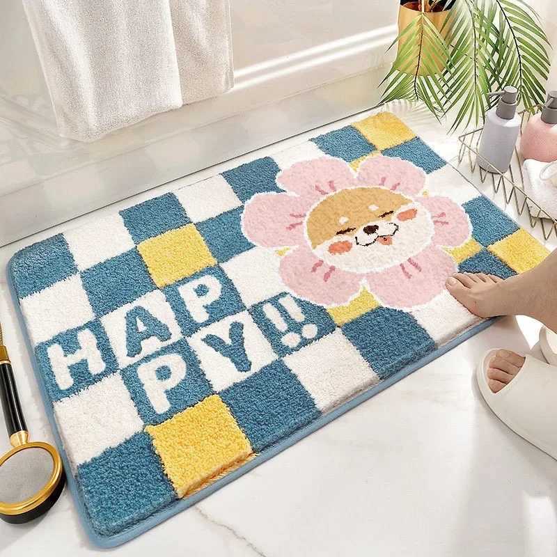 1PC Cartoon Imitation Cashmere Carpet Bathroom Door Absorbent Dirt Resistant Mat Bedroom Side Cloakroom Door Mat C251103