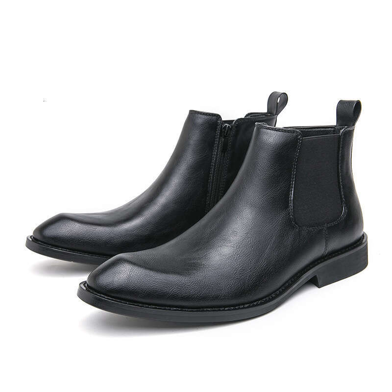 2024 shoes in plus size, new leather fashionable men's casual shoes, trendy Martin boots, high
