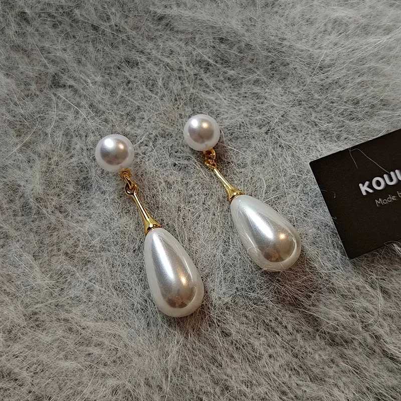New vintage French pearl earrings with niche design suitable for women to wear jewelry gifts Y250401