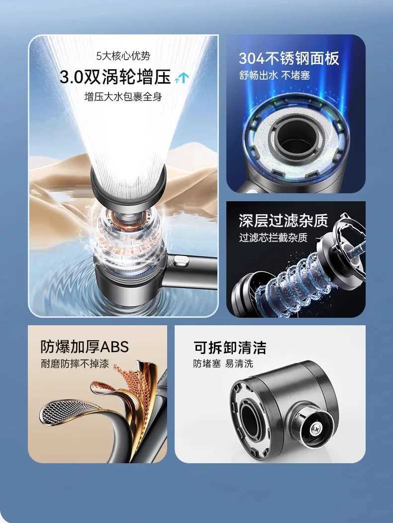 New 10 Settings Double Sided Unique Shower High Pressure Water Saving Massage Shower Filtration Bathro Shower Y251103