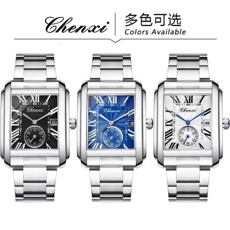 CHENXI 8216 Quartz Watches Fashion Simple Business Simple Silvery Stainless Steel Strap Wristwatches for Men relgios masculinoW251104