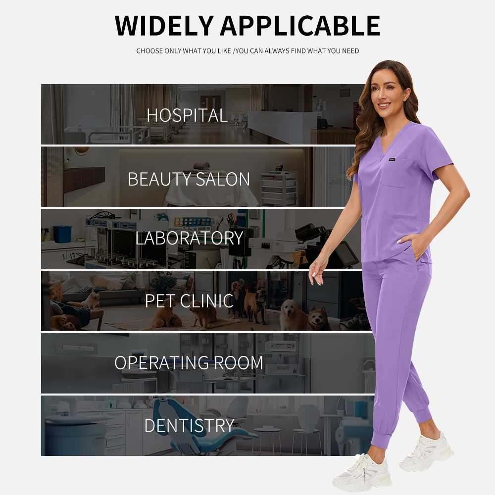 Breathable Hospital Uniforms Men Medical Scrubs Costume Women Short Sleeve Nursing Uniform Doctor Nurse Work Wear Sets J251103