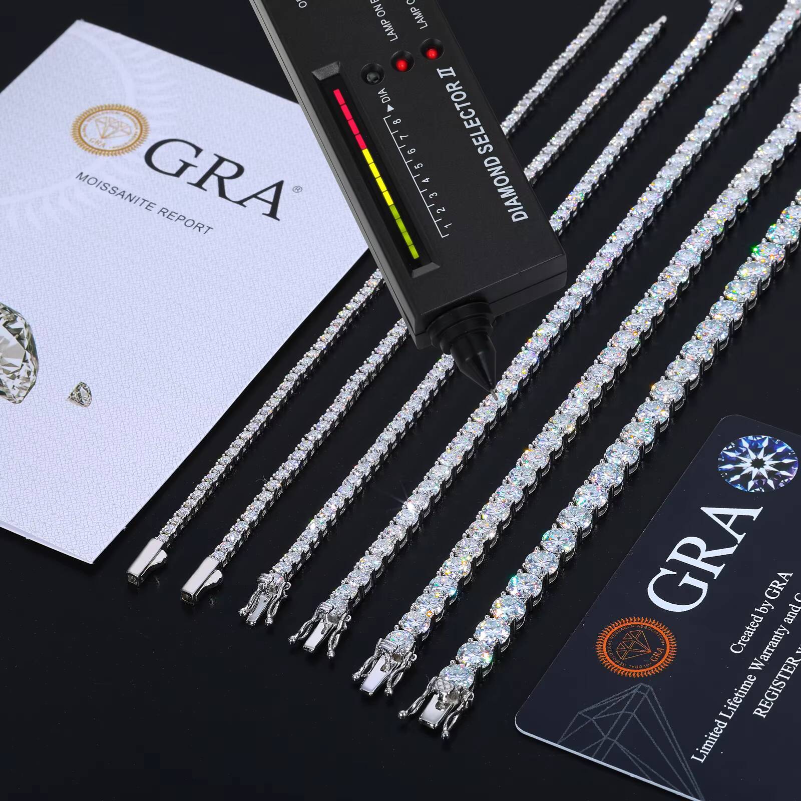 Fashion 2mm6mm VVS Moissanite Diamond Tennis Bracelet Luxury Womens Men Gold 925 Sterling Silver Lab Grown Mossanite Jewelry